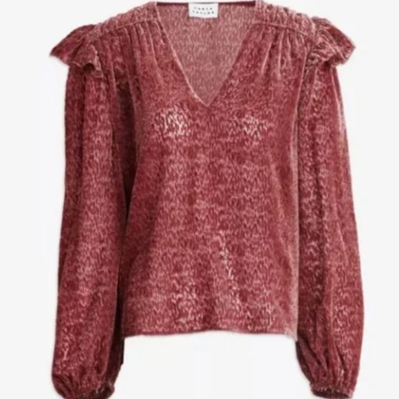 Tanya Taylor's Lucy devoré pullover top - Picture 1 of 4